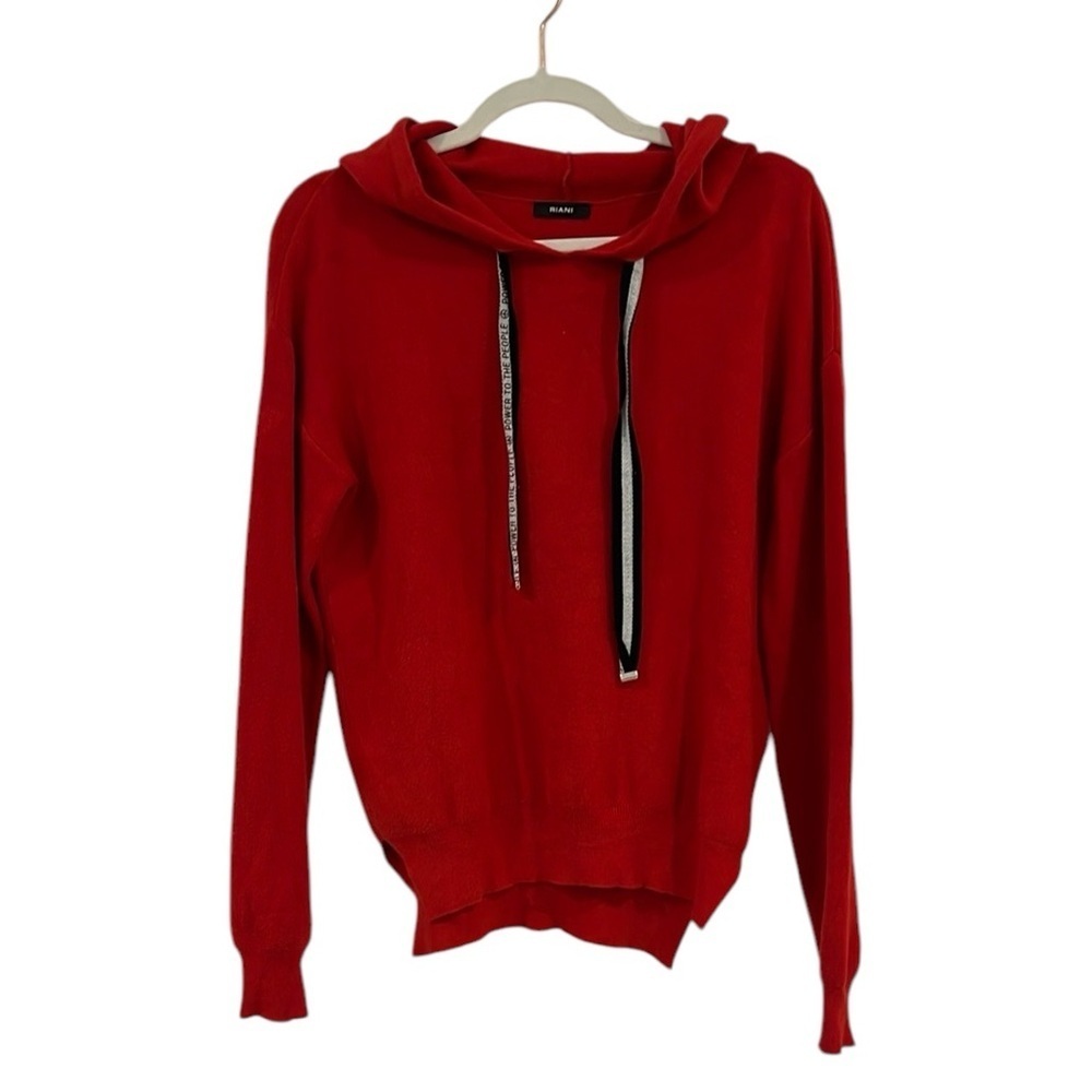 RIANI Red Hoodie with Black and White Drawstrings size US 6